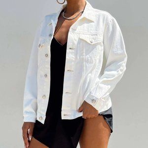 NWT Princess Polly White Ivory Denim Jacket - 2